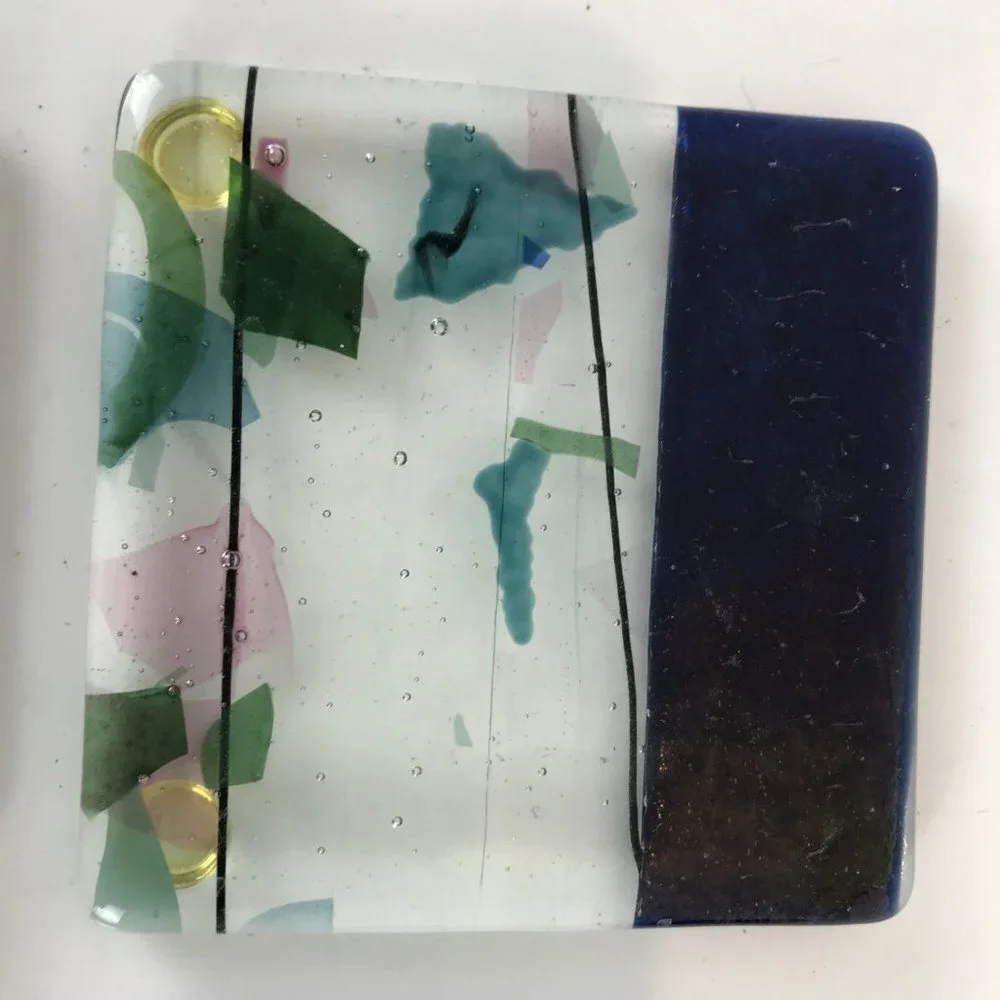MCM Signed Art Glass Coasters